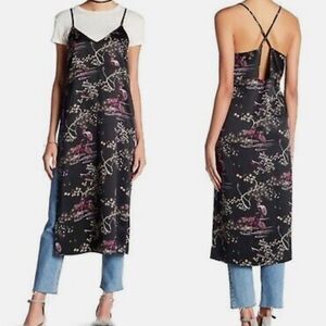 Melrose and Market Nordstrom Longline Camo Kimono Silky Tank Top Size Small